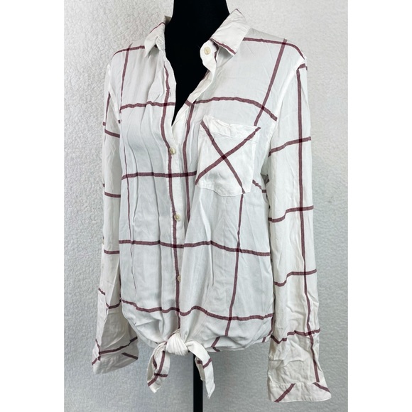 THREAD & SUPPLY • White Plaid Long Sleeve Button-Down Shirt - Picture 3 of 16